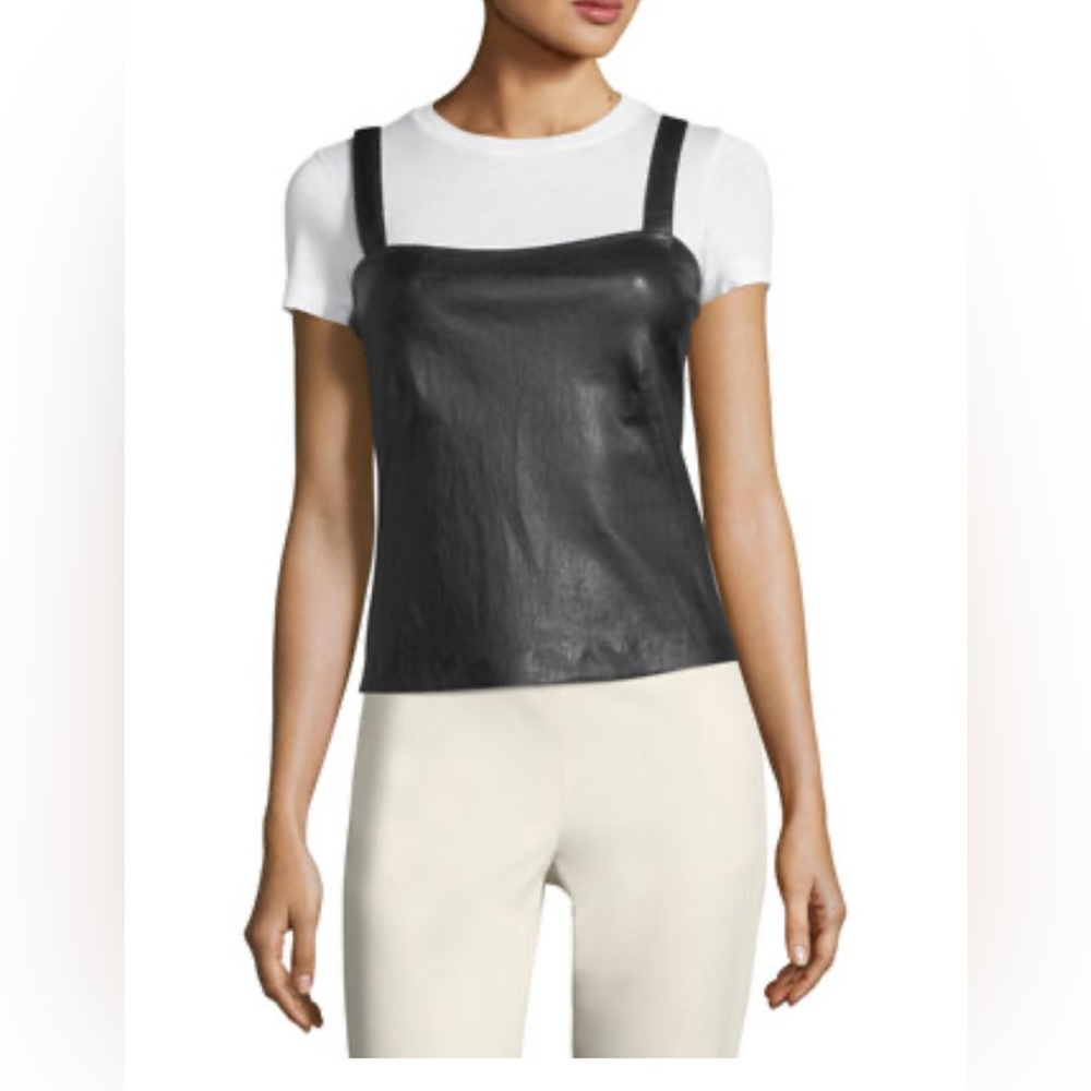 Theory perfect cami black bristol leather size M tags on